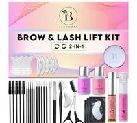 Lash Lift & Eyebrow Lamination Kit, 2-in-1 Solution, At Home Brow Lamination, Beginner/Professional, Eyelash Lift, Lasts 6-8 Weeks, 15 Applications, DIY Brow - Lash Perm Kit - BLK6