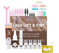 Lash Lift Kit - Lash Lift and Tint Kit - Eyelash Perming Kit - Eyelash Curling Lash Extension Set - Semi-Permanent Curling Lifting Perming Wave - Suitable for DIY at Home - All Tools Included (Dark)