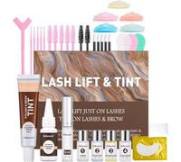 Lash Lift Kit - Lash Lift and Tint Kit Eyelash Perming Kit Lash Perm kit Eyelash Lift Kit semi-Permanent Curling Lifting Perming Wave for Beauty Salon Home Use All Tools Included (Brown)