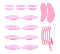 Lash Lift Pads, 3 in 1 Silicone Eyelash Perm Curler Lash Lift Tools, 7 Size/14Pcs Eyelash Perm Pads, Reusable Eye Patches & Lash Lift Ribbons, for Keratin Lash Lifting DIY at Home