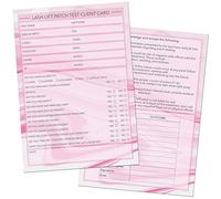 Lash Lift Patch Test Client Cards A6 Size - Salon and Therapist Customer Consultation Record - Treatment Services Essentials - Profile and Recording Forms - Beauty Stationery - 105x148mm - Pack of 50