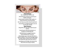 Lash Lift + Tint Aftercare Instruction Cards | 50 Pack | 2 x 3.5” inches Business Card Single Side | Eyelash Lift and Tint Kit at home diy aftercare supplies | White with Lash Photo Design