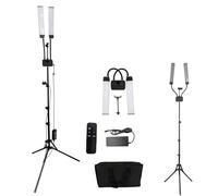 Lash Light Double Arms Beauty Light, 45W Lash Lamp with adjustable Tripod Stand, Dimmable 3200-5600K LED Video Light with Phone Holders, Beauty Light Eyebrow Tattoo Lamp for Studio