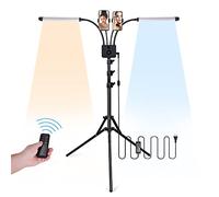 Lash Light for Eyelash Extensions 45W Dual Arm LED Floor Lash Lamp 3200K-5600K Estheticians Light, Tattoo Light with Tripod Stand Adjustable Eyelash Light for Eyelash Facial Spa Salon Makeup Video