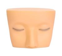 Lash Mannequin Head Eyelash Mannequin Head Practice, 3 Layer Lashes for Realistic Eyelash Extension Training, Soft Silicone Face with High - Density Filler, for Beginners and Lash (Yellow Skin)