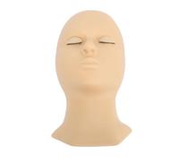 Lash Mannequin Head Eyelash Practice Model Double Fold Eyelid Silicone Removable Eyelid Simulation Training Head for Eyelash Extension Practice Makeup Application 11.02x5.31x3.94in