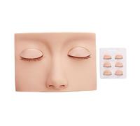 Lash Mannequin Head Highly Realistic 3D Silicone Eyelash Extension Practice Mannequin with 3 Pairs Replaceable Eyelids for Beauty Training Makeup Facial Massage Acupuncture (Pink)