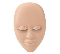 Lash Mannequin Head Reusable Soft Rubber 3D Effects Applicable for Double Eyelash Extensions Practice (Light Brown)