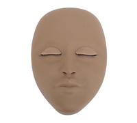 Lash Mannequin Head Silicone Removable Eyelid Multifunctional Eyelash Extension Mannequin Head for Makeup Practice Teaching Training Professional Beauty Tool (Brown)
