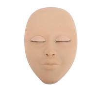 Lash Mannequin Head Silicone Removable Eyelid Multifunctional Eyelash Extension Mannequin Head for Makeup Practice Teaching Training (Beige)