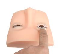 Lash Mannequin Head with Liftable Eyelids - 3D Realistic Silicone Lash Mannequin for Eyelash Extension Training - 4 Upper & 1 Lower Lash Layers (9x12x6.5cm)