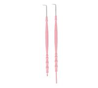 Lash Perm Lift Tool Stainless Steel Double Head Bamboo Handle Eyelash Perm Separator for Perming Eyelashes Eyebrows Grafting 2pcs Set (Pink)