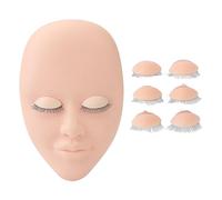 Lash Practice Mannequin Head Eyelash Extension Training 3D Simulated Face with Double Layer Lashes Removable Eyelids for Beauty Salons Cosmetic Stores Rubber Silicone 16x10.4cm 3 (Pink)