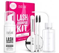 Lash Shampoo 50ml Kit by STACY LASH Foaming Cleanser with Eye Lash Spoolies & Rinse Bottle & Cleansing Pad & Brush for Eyelash Extensions & Clusters & Natural Eyelashes