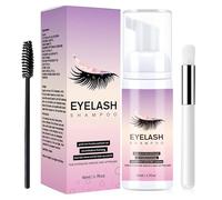 Lash Shampoo for Eyelash Extension - Eyelash Extension Cleanser Kit - 50ML Lash Extension Shampoo Kit,Makeup Remover with Brush & Mascara, Paraben & Sulfate Free Lash Cleanser for Salon & Home Use