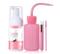 Lash Shampoo for Lash Extensions, 100ml Eyelash Extension Cleanser Set with Rinse Bottle & Brush, Eyelash Extension Foam Cleanser for Makeup Remover, Salon, Home Use