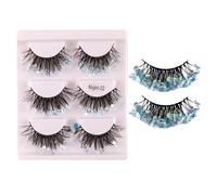 Lash Strips - 3 Pair Voluminous Eye Make Up Supplies, Fake Eye Lashes, For Women Girls Girlfriend Her Wife Stage Carnival Party Festival Performance Glitter Elements Produce A Striking Enhancement