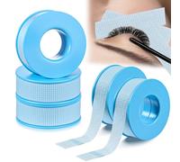 Lash Tape for Eyelash Extensions, 5 Rolls Silicone Gel Eyelash Tape Self Adhesive Breathable Micropore Fabric Tapes for Lash Extension Supplies, Makeup, Eye Shadow, Salon, 0.5 Inch × 10 Yards (Blue)