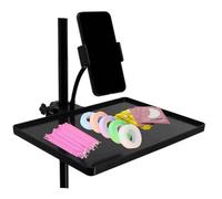 Lash Tray Holder 10.6"x 8" Adjustable Lash Trays Organizer for Ring Light Clip on Organizer Attachment with Phone Holder Functional Eyelash Trays for Lash Techs Lash spa salon Lash Extension Supplies