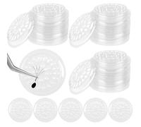 Lash Trays, Lash Trays for Extensions 100Pcs Lash Glue Holder, Disposable Plastic False Eyelashes Holders Plastic Eyelash Pads for Extensions Eyelashes Glue Pallet Pad(Transparent)