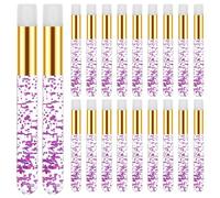 Lash Wash Brush, 20 Pcs Glitter Crystal Lash Cleaning Brush Lashs Shampoo Brushes Eyelashes Brushes Lashs Supplies for Nose Cleansing Eyelash Extensions Blackhead Washing (Pink)