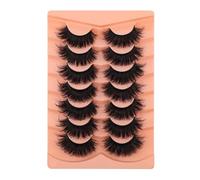 Lashes 20MM Fluffy False Eyelashes Thick Dramatic Cat Eyelashes 10D Big Wispy Fake Lashes D Curl Volume Eye Lashes Long 7 Pairs Strip Lashes with Soft Cotton Band