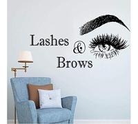 Lashes & Brows Logo Wall Sticker Beauty Salon Decoration Vinyl Stickers for Wall Eyelashes Make Up Art Spa Salon Wall Decals 80X42Cm