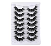 Lashes Eyelashes 8D Fluffy False Eyelashes Faux Mink Lashes Light Weight Fake Eyelashes Eye Lashes 7 Pairs Pack,Black