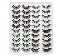 Lashes Fake Eyelashes-Mink Lashes 20 Pairs Faux Mink Lashes 6D 4 Styles Mixed Fluffy Lashes Natural Look False Eyelashes Eye Lashes Reusable Lashes Pack|10mm-20mm