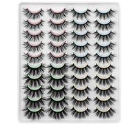 Lashes Fake Eyelashes-Mink Lashes 20 Pairs Faux Mink Lashes 6D 4 Styles Mixed Fluffy Lashes Natural Look False Eyelashes Eye Lashes Reusable Lashes Pack|10mm-20mm
