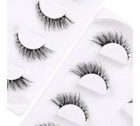 lashes Faux Mink 6D Dramatic Volume Strip False EyeLashes Fluffy Wispy False Lashes Natural Fake Eyelashes Fox Eye Lashes Cat Eye Lashes Pack 4 Pairs