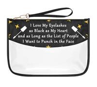 Lashes Girl Gift Eyelashes Makeup Bag Lash Artist Gift Funny Sarcastic Novelty Joke Gifts for Women Makeup Lover Beautician Zipper Cosmetic Bag Makeup Artist Friend Sister Bestie Gifts Travel Pouch