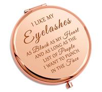 Lashes Girl Gift Eyelashes Travel Compact Mirror Lash Artist Gift Funny Sarcastic Novelty Joke Present for Women Makeup Lover Beautician Best Friend Sister Bestie Christmas Folding Makeup Mirror
