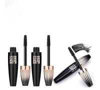 Lashes Mascara,4d Volume and Length Silk Fiber Mascaras,Long-Lasting No Smudge,Build Voluminous Eyelashes Mascara,Smudge Proof and Lengthen Eyelashes (Black, 3PCS)