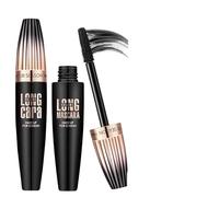 Lashes Mascara,4d Volume and Length Silk Fiber Mascaras,Long-Lasting No Smudge,Build Voluminous Eyelashes Mascara,Smudge Proof and Lengthen Eyelashes (Black, 2PCS)
