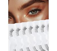 Lashes Natural Look Everyday 3D Volume Strip Eyelashes Flared False Lashes Soft Lashes Fluffy False Eyelashes Thin Band 7 Pairs