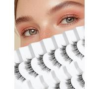 Lashes Natural Look Everyday 3D Volume Strip Eyelashes Flared False Lashes Soft Lashes Fluffy False Eyelashes Thin Band 7 Pairs