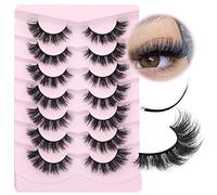Lashes Natural Look False Eyelashes Fluffy Flat Eyelashes 3D Faux Mink Lashes Wispy Strips Lashes 7 Pairs Multipack by Focipeysa