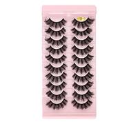Lashes Natural Look Faux Mink Eyelashes 10 Pairs Pack Individual Lashes Handmade Light Volume Eyelash Extensions Look False Lashes 12 Days of Beauty Faves (C, One Size)