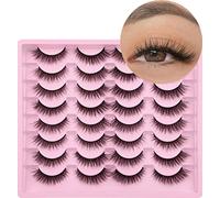 Lashes Natural Look Wispy Fasle Eyelashes 12mm Short Eyelashes Cat Eye Fluffy Strip Lashes Pack by Zegaine 16 Pairs