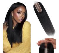 Lashey 2x6 HD Lace Closure, Natural Black HD Closure Pre Bleached Knots Pre Plucked Hairline Straight Human Hair 16 Inch