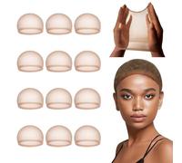 Lashey Wig Cap, Pack of 12, Dark Brown Swiss Lace Wig Caps, Skin-Friendly Hair Cap for Wigs, Breathable Ultra Thin HD Wig Caps for Women