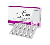 Lashfactor Lash and Brow Growth Supplement - Vegan Biotin Supplement for Fuller, Healthier Lashes & Brows - Enriched with Essential Vitamins & Minerals (1 Month Supply - 30 Tablets)