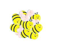 Lashicorn Bumble Bee Silicone Focal Bead | 12 Pack Bugs Spring for Freshie Hanger Cardstock Rounds Beadable Makeup Brushes Charms Save The Bees Beaded Pen