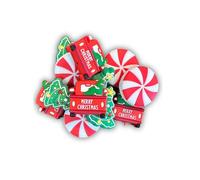 Lashicorn Christmas Silicone Focal Beads | 12 Mixed Pack Tree Mint Truck for Freshie Hanger Cardstock Rounds Beadable Makeup Brushes Charms Winter Holiday Beaded Pens
