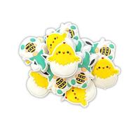 Lashicorn Easter Egg & Gnome Marshmallow Shaped Silicone Focal Bead | 12 pk Mixed Bunny Eeps Big Ears for Freshie Hanger Cardstock Rounds Beadable Makeup Brushes Charms Holiday Christian