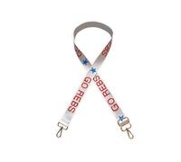 Lashicorn Go Rebs Adjustable Woven Purse Strap 25”- 48” long adjustment White Red & Blue Strap with Gold Hardware 1.5” wide College Football Mississippi Clear Bag Stadium Approved