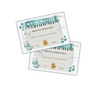 Lashicorn Mathematics Math Certificate of Excellence 30pk 9x6” End of the Year Award Students Elementary Middle School Competition Most Improved Facts