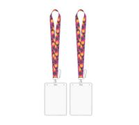 Lashicorn Pineapple Pink Cruise Ship Lanyards 2pk with Clear Sleeve Water Resistant Lifestyle Upside Down Resort Will Swing if Pushed Custom Badge