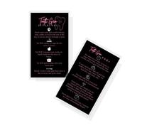 Lashicorn Tooth Gem Aftercare Cards50 PackSize 2x3.5'' inch Business CardTooth Gem Kit SuppliesBlack with Neon Pink Design
